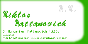 miklos mattanovich business card