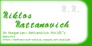 miklos mattanovich business card